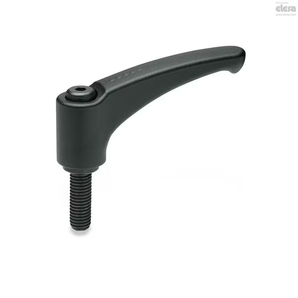 Black-oxide steel clamping element, threaded screw, ERM.78 p-M12x32-C9, Elesa, Mfr#: ERM-p